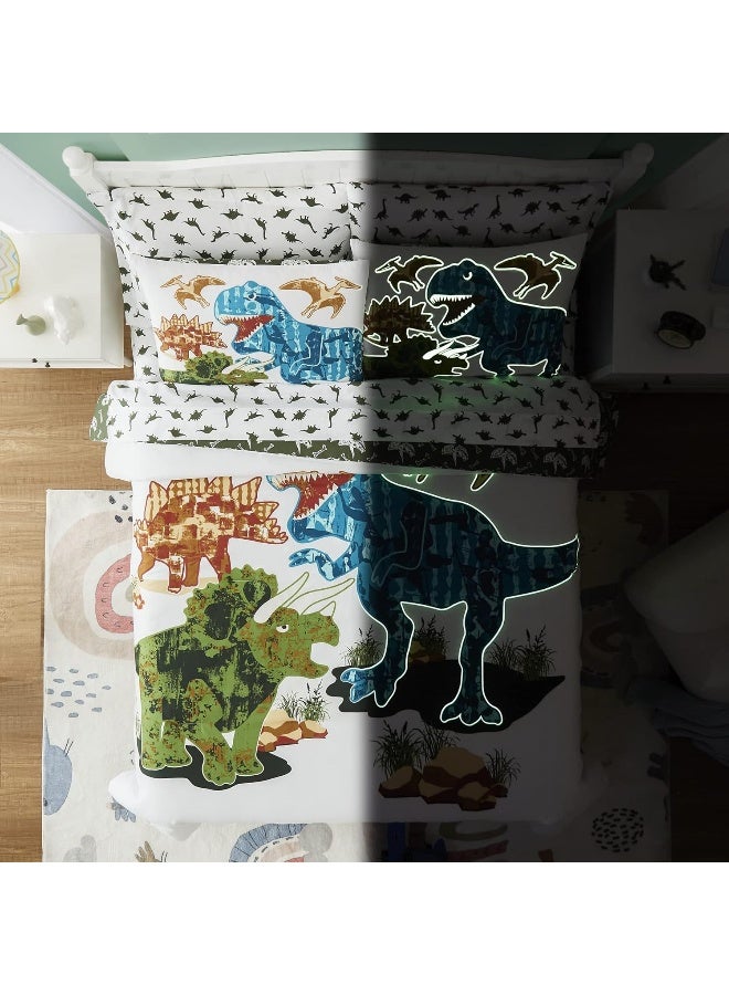 Kaleido Space KALEIDOSPACE Gilrs Boys Full Size Bedding Set, 7 Piece Glow in The Dark Dinosaur Bed in A Bag - Image 2
